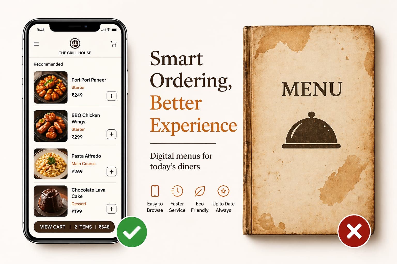 Digital menu vs paper menu comparison